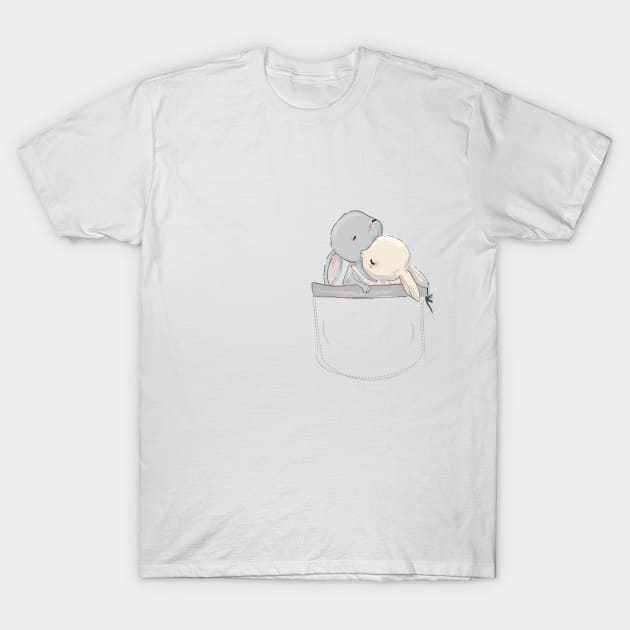 hares in pocket T-Shirt by EveFarb